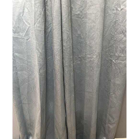 2 Panels Windows Curtain for Bedroom Living Room Moroccan Blue Metallic Print - Picture 3 of 9